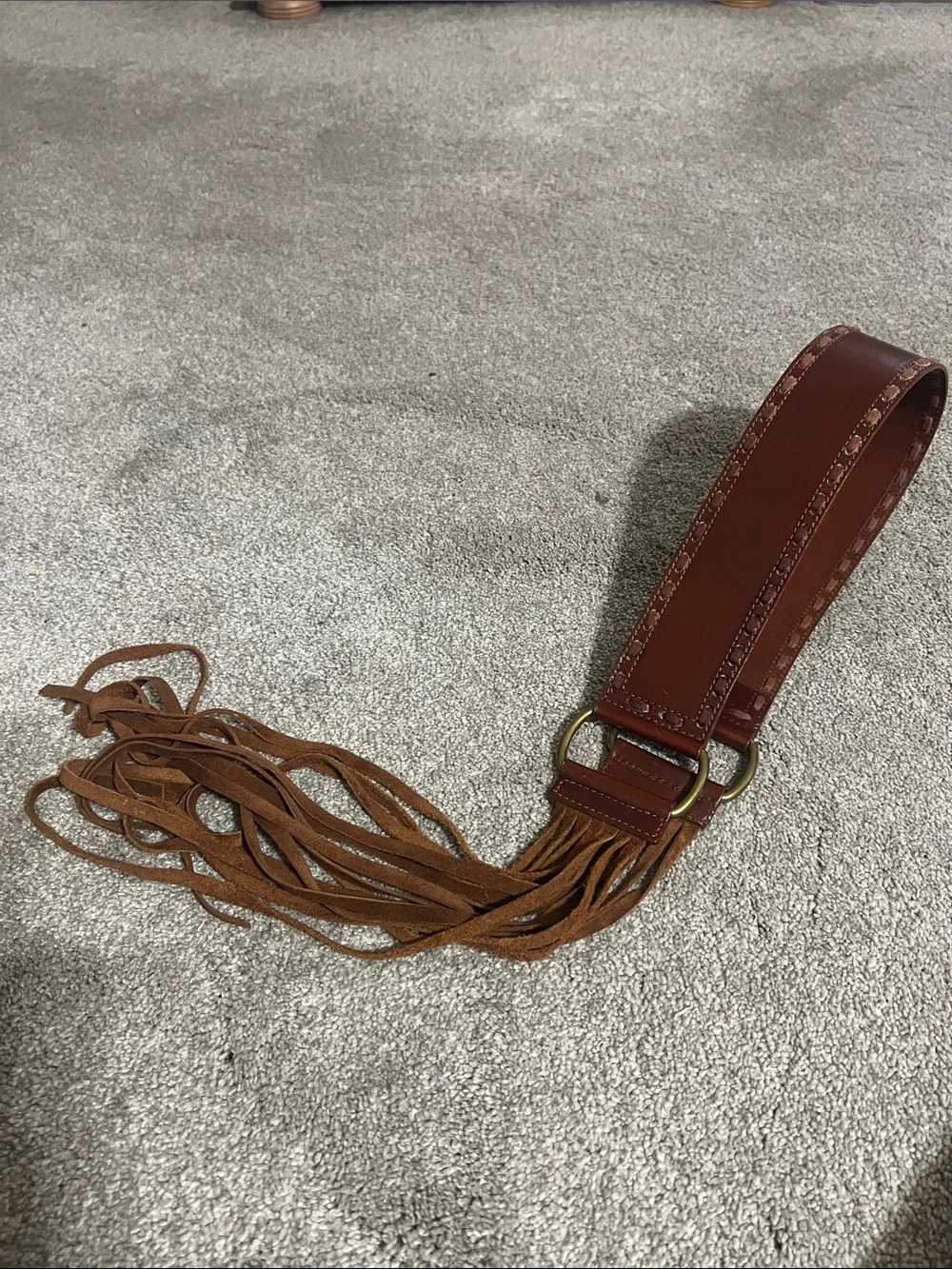 Vintage WCM New York Genuine Italian Leather Fringe Belt